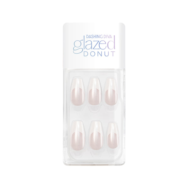 GLAZED DONUT FRENCH NAILS-COFFIN