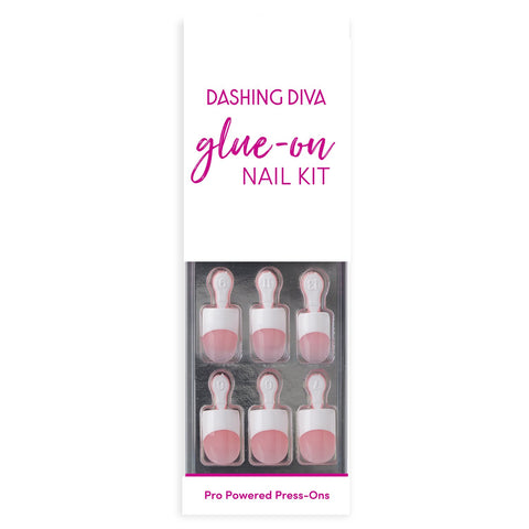 Makeup Nails Glue On French Manicure CLASSIC SQ PINK NBAN07