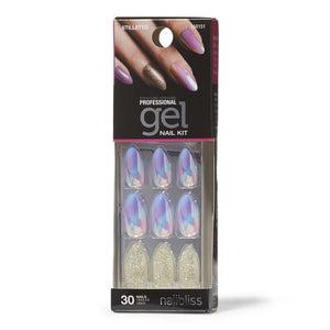 Makeup Nails Glue On Gel Nails METALLIC RAINBOW