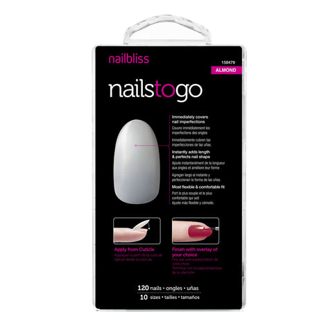Makeup Nails Glue On Nails To Go ALMOND NTG02