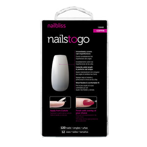 Makeup Nails Glue On Nails To Go COFFIN NTG03